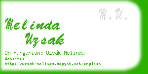 melinda uzsak business card